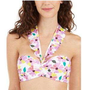 Kate Spade New York Ruffle Printed Floral Bikini Top NWT